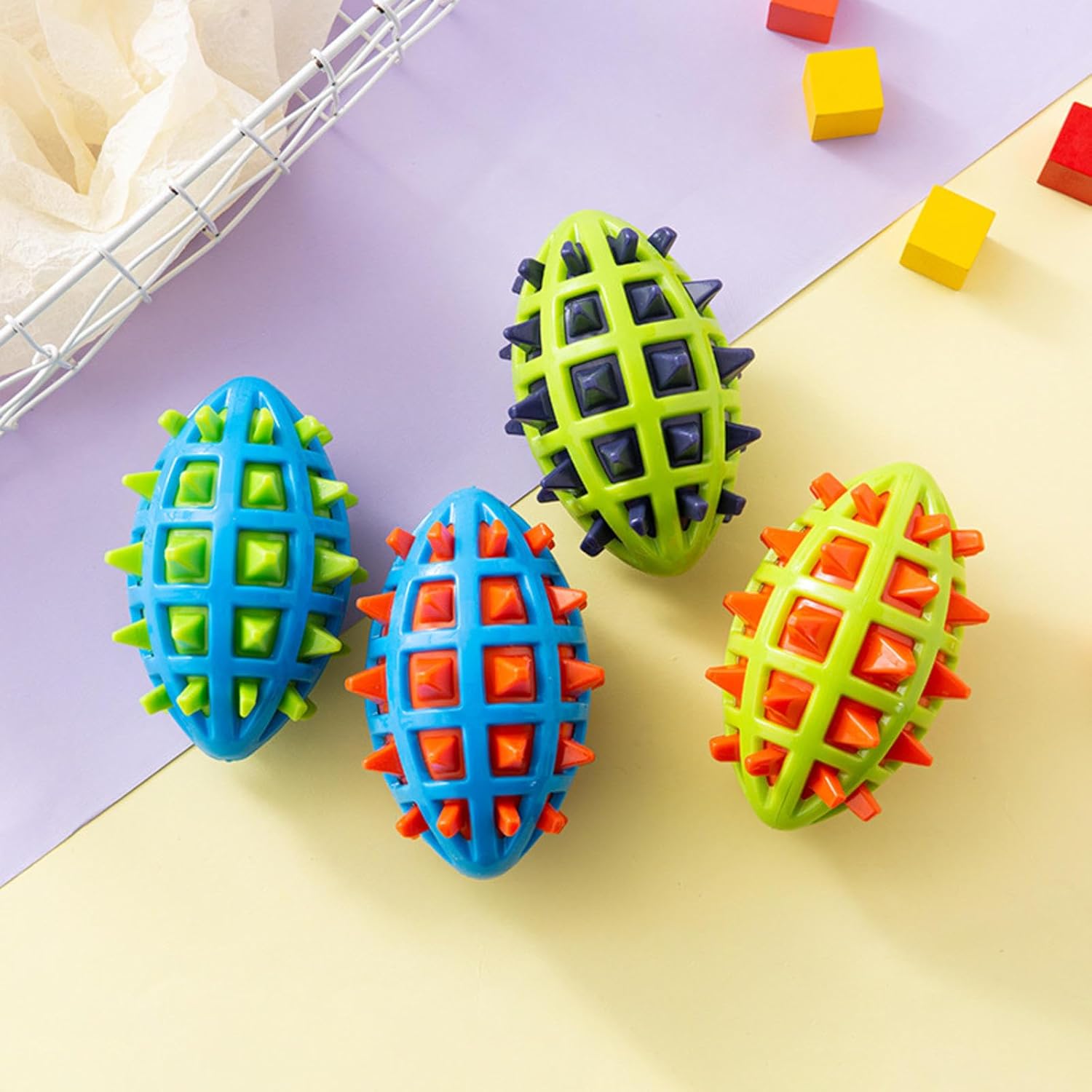 Balle à mâcher pour chien anti-stress avec son – Jouet indestructible et nettoyant dentaire