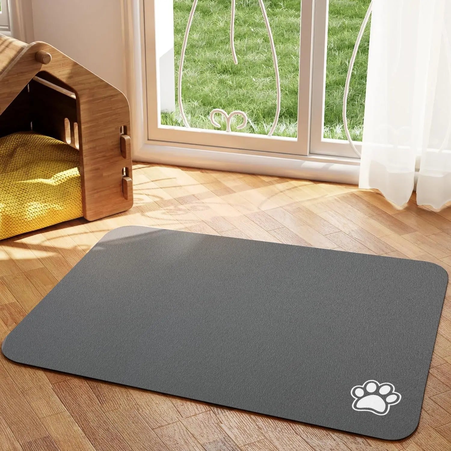 Tapis d'alimentation absorbant pour chat pour la nourriture et l'eau