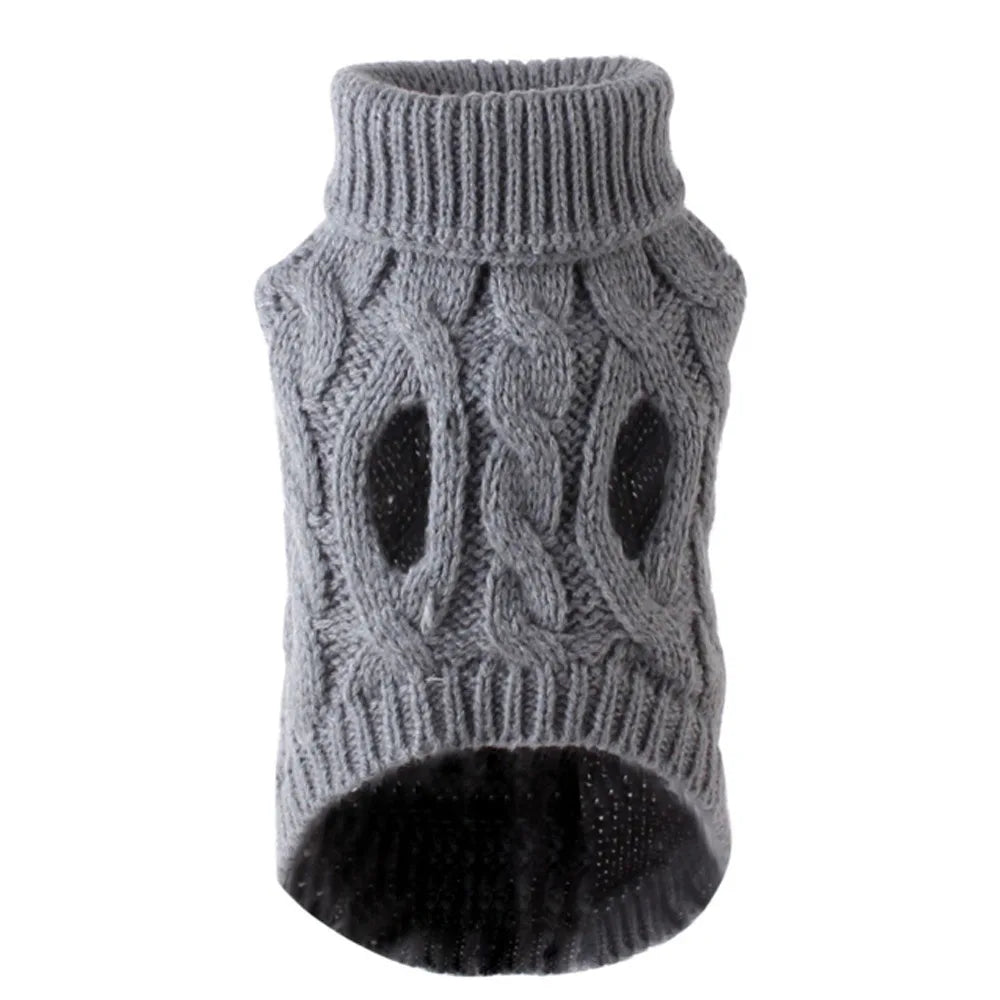 Pull Tricoté pour Petit Chien – Vêtement Mode Automne/Hiver pour Petits Animaux – Pull Chaud et Confortable à Motif Torsadé