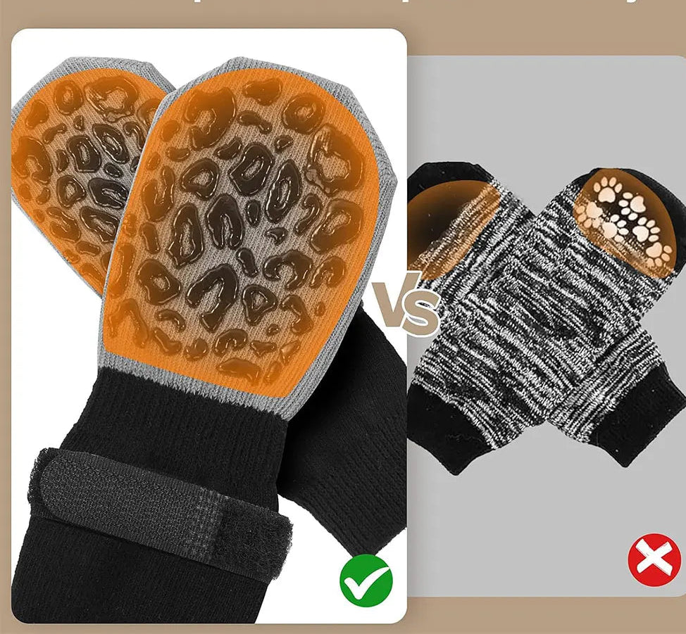 Chaussettes Antidérapantes Double Face pour Chien – Lot de 4