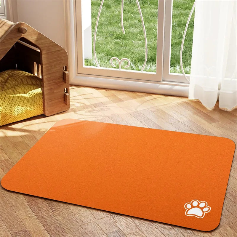 Tapis d'alimentation absorbant pour chat pour la nourriture et l'eau