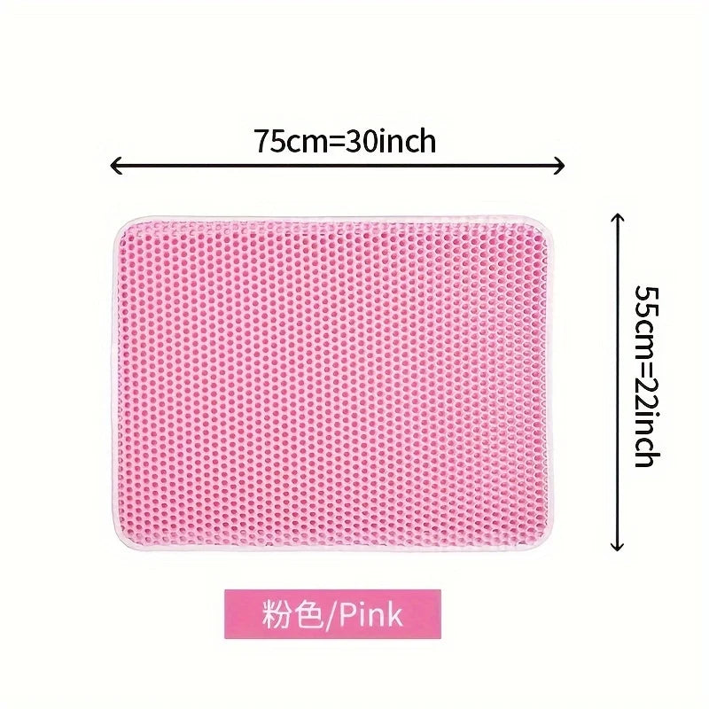 Tapis de litière pour chat grande taille – Double couche en nid d’abeille, imperméable et facile à nettoyer