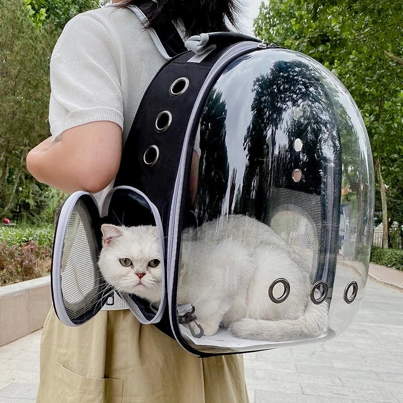 Sac à Dos Spatial Transparent pour Chat – Sac de Transport Respirant et Portable – Capsule de Voyage pour Animaux