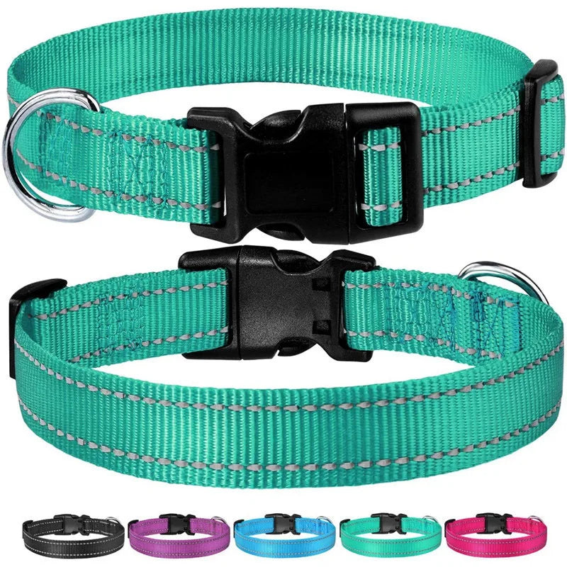 Collier réfléchissant pour chien avec sangle de sécurité réglable