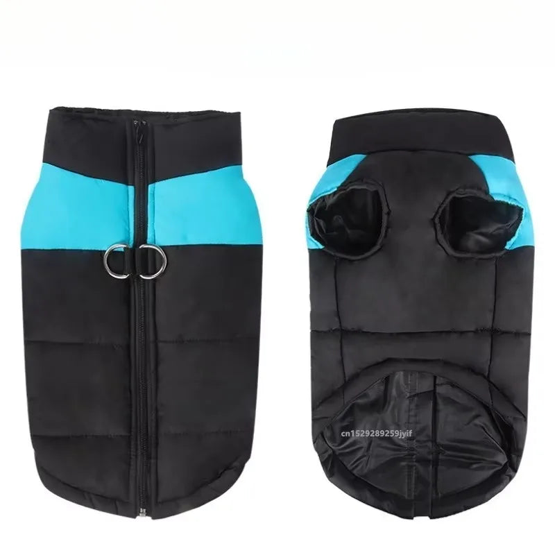 Vêtement Imperméable et Chaud pour Chien – Manteau/Veste d’Hiver Matelassée avec Fermeture Éclair – Tenue pour Petits, Moyens et Grands Chiens