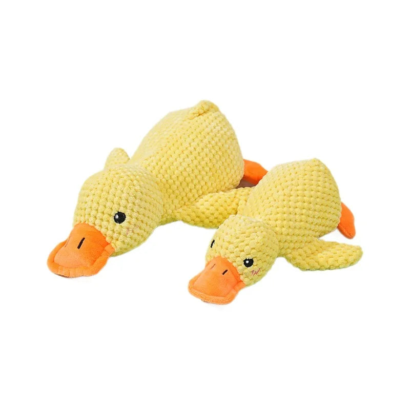 Jouet sonore en peluche en forme de canard endormi pour petits et grands chiens - résistant aux morsures et aux grincements des dents
