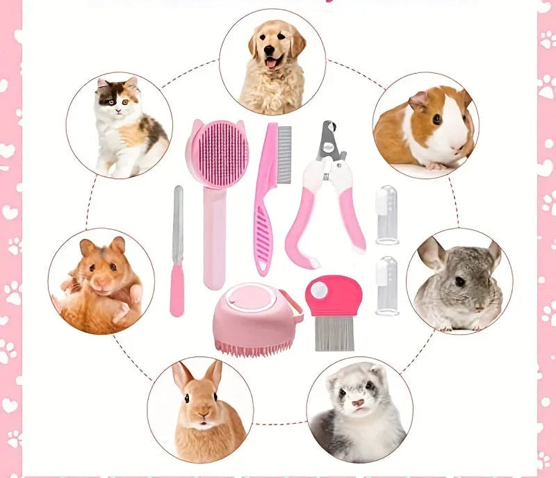 Kit de Beauté 8 en 1 pour Chat – Toilettage Complet et Soin du Pelage