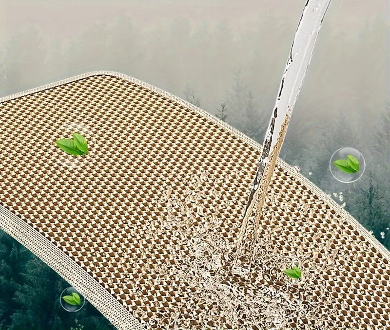 Tapis de litière pour chat grande taille – Double couche en nid d’abeille, imperméable et facile à nettoyer