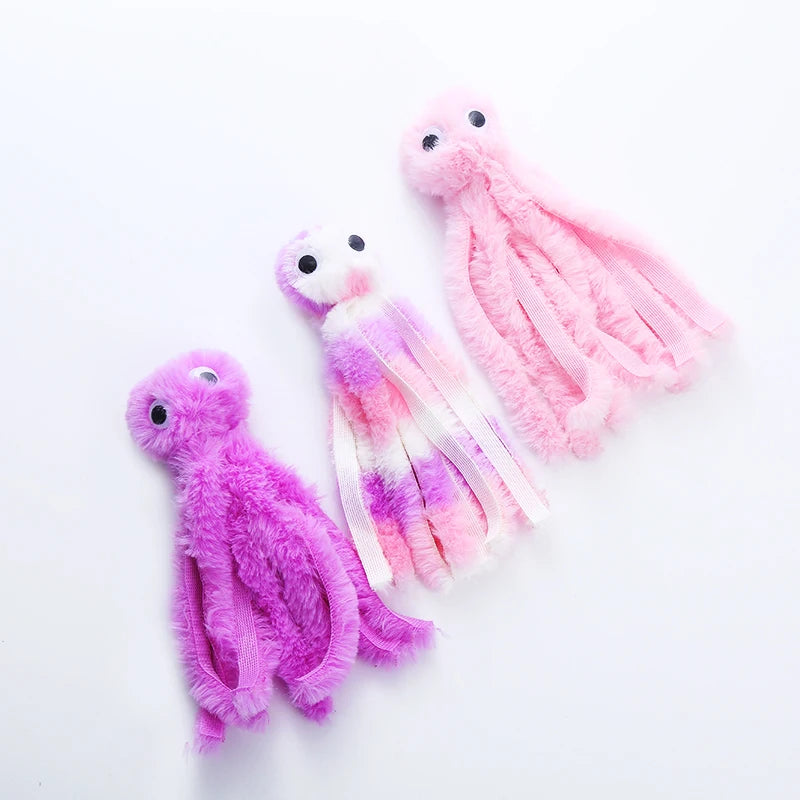 Jouet en peluche pieuvre pour chat – Résistant aux morsures, jeu interactif et amusant