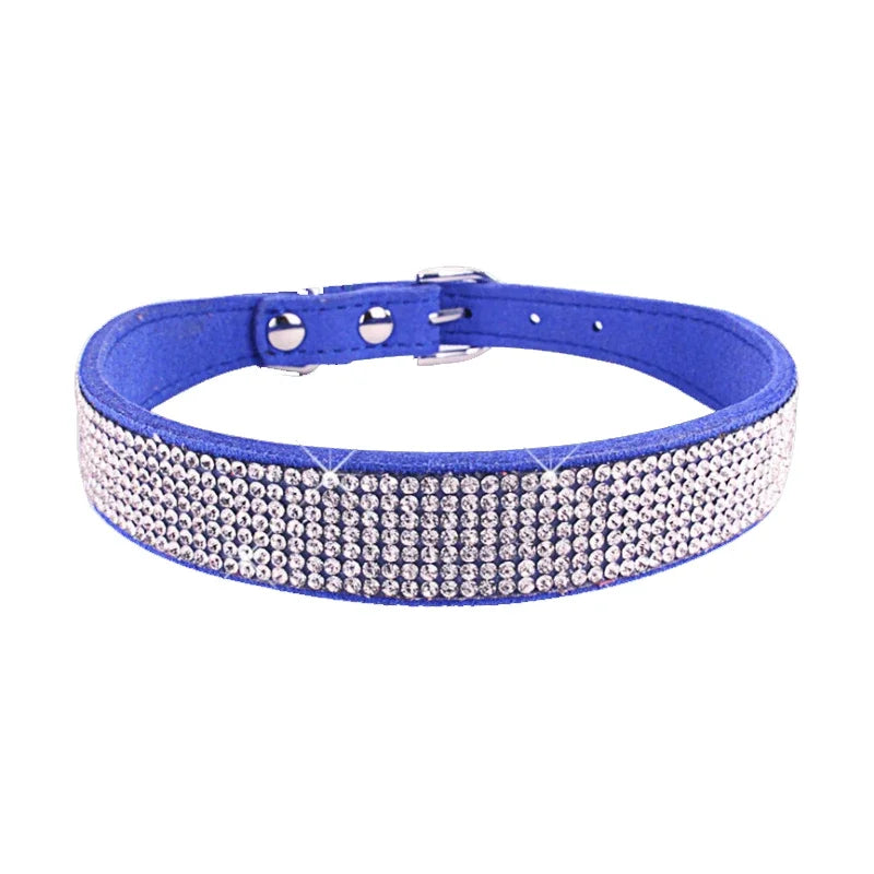 Collier pour chien et chat – Strass et paillettes, boucle en alliage de zinc, petits et moyens chiens