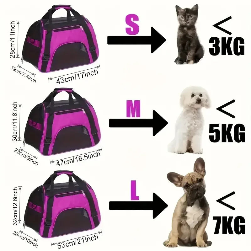 Sac de Transport Portable pour Chat – Sac Respirant en Maille pour Petits Animaux – Sac de Voyage et Sortie Extérieure