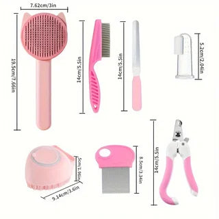 Kit de Beauté 8 en 1 pour Chat – Toilettage Complet et Soin du Pelage