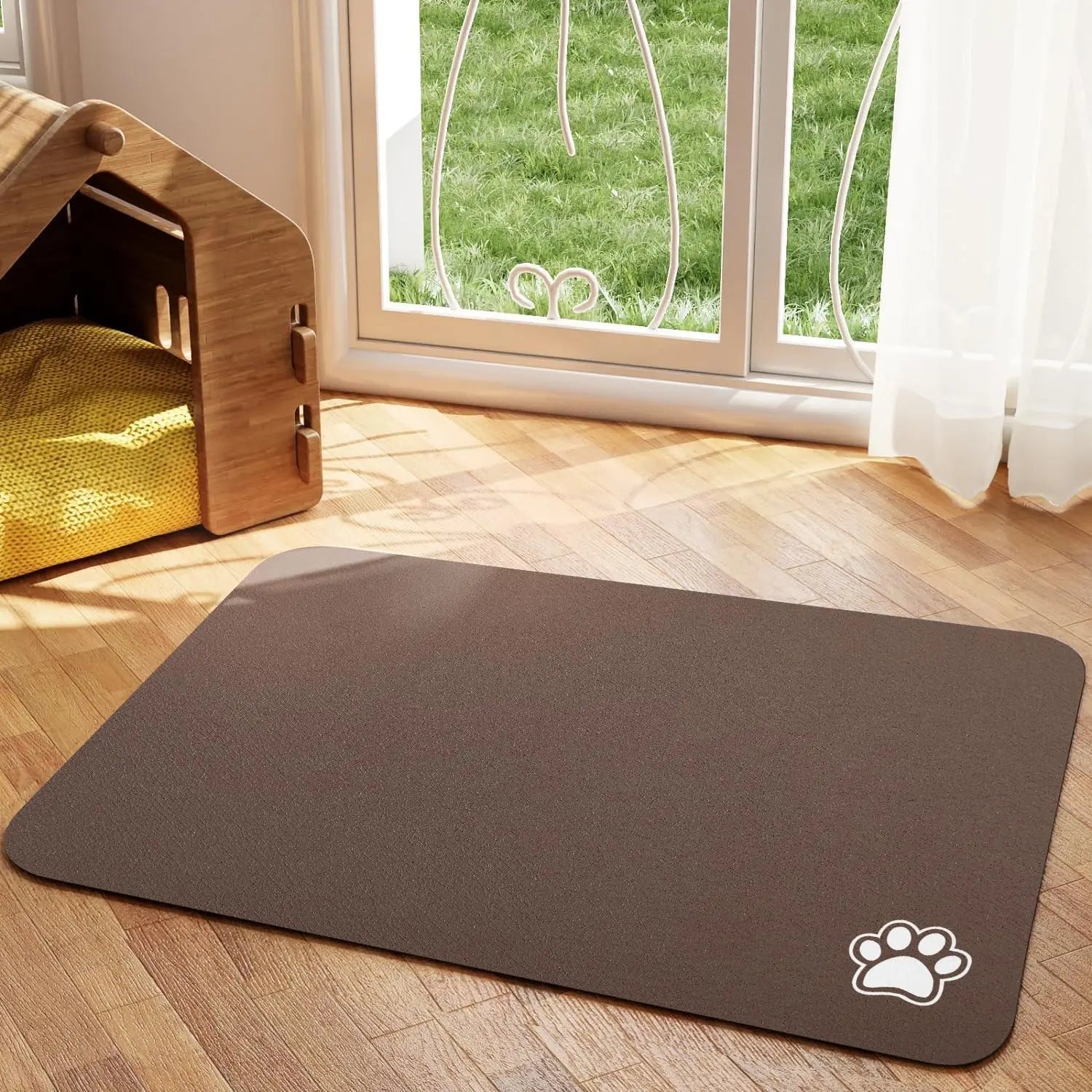 Tapis d'alimentation absorbant pour chat pour la nourriture et l'eau