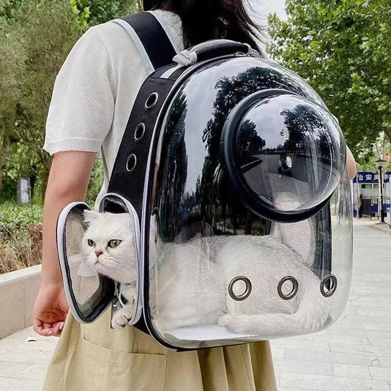 Sac à Dos Spatial Transparent pour Chat – Sac de Transport Respirant et Portable – Capsule de Voyage pour Animaux