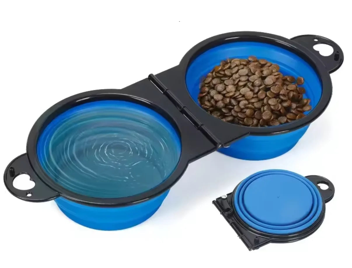 Bol d'alimentation 2-en-1 pliable pour chat