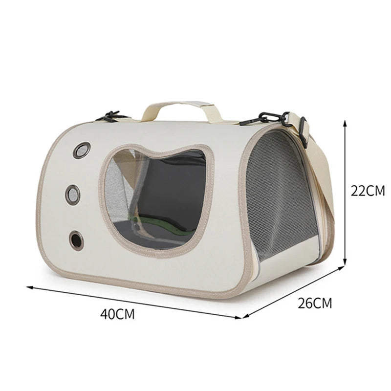 Sac de Transport Portable pour Chat  – Sac Pliable Respirant à Bandoulière – Idéal pour Voyages et Sorties en Extérieur