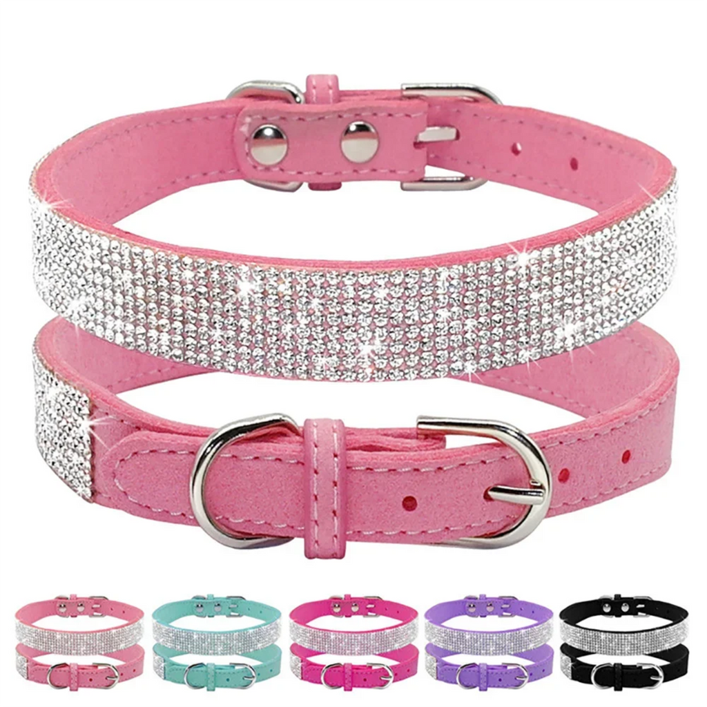 Collier pour chat – Strass et paillettes, boucle en alliage de zinc, petits et moyens chiens (Copie)
