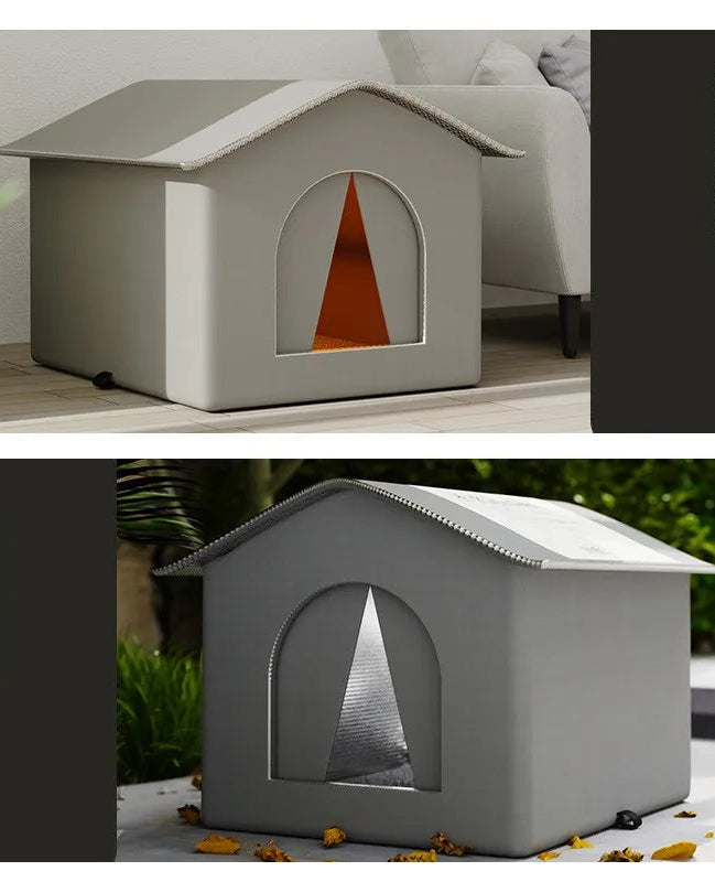 Maison pour chien – Étanche, extérieure, chaude pour l’hiver, grotte douillette pour dormir, pliable et lavable, idéale pour petit chien ou chiot.