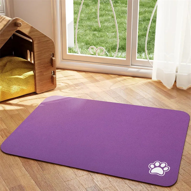Tapis d'alimentation absorbant pour chat pour la nourriture et l'eau
