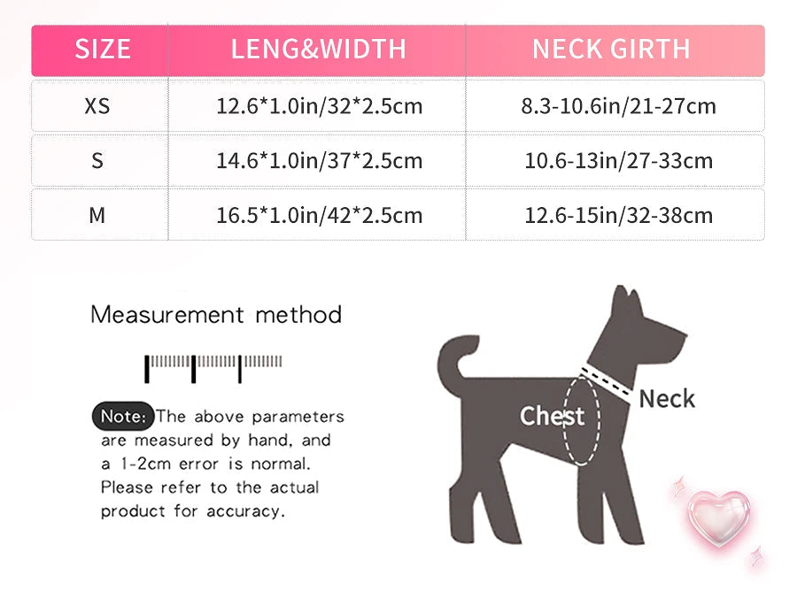 Collier pour chat ajustable – Design cœur étincelant, élégant et durable