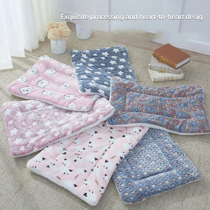 Tapis de couchage en flanelle pour chiens – Lit, matelas et coussin relaxant pour petits chiens