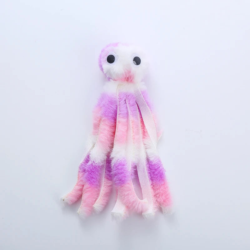 Jouet en peluche pieuvre pour chat – Résistant aux morsures, jeu interactif et amusant