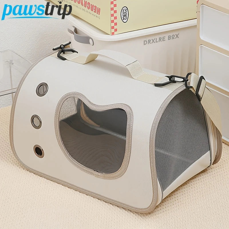Sac de Transport Portable pour Chat  – Sac Pliable Respirant à Bandoulière – Idéal pour Voyages et Sorties en Extérieur