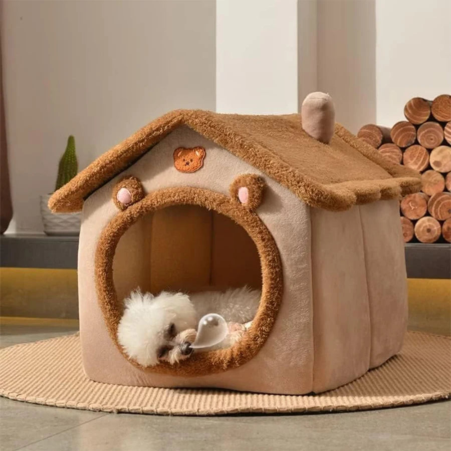 Maison pliable pour chat – Niche douce et lavable, canapé confortable pour petits et moyens chats