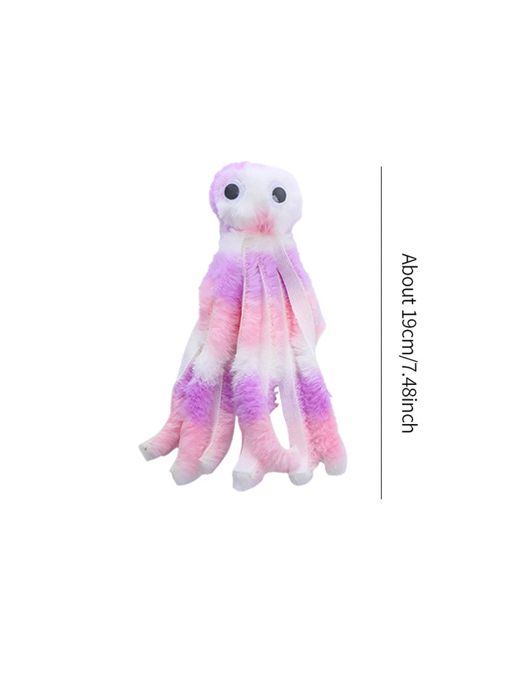 Jouet en peluche pieuvre pour chat – Résistant aux morsures, jeu interactif et amusant