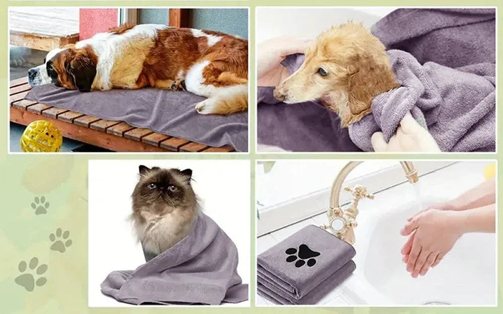 Serviette de Bain en Microfibre Ultra Douce pour Chiens – Séchage Rapide & Confort Absolu