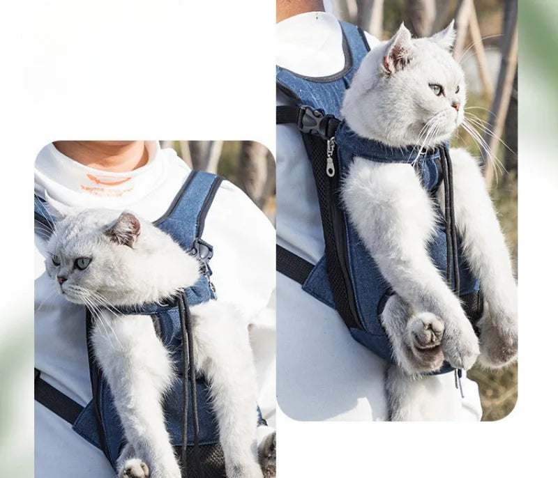 Sac à Dos de Transport Respirant pour Chien – Sac à Double Bretelles Portable et Ventilé – Idéal pour les Voyages et Sorties Extérieures