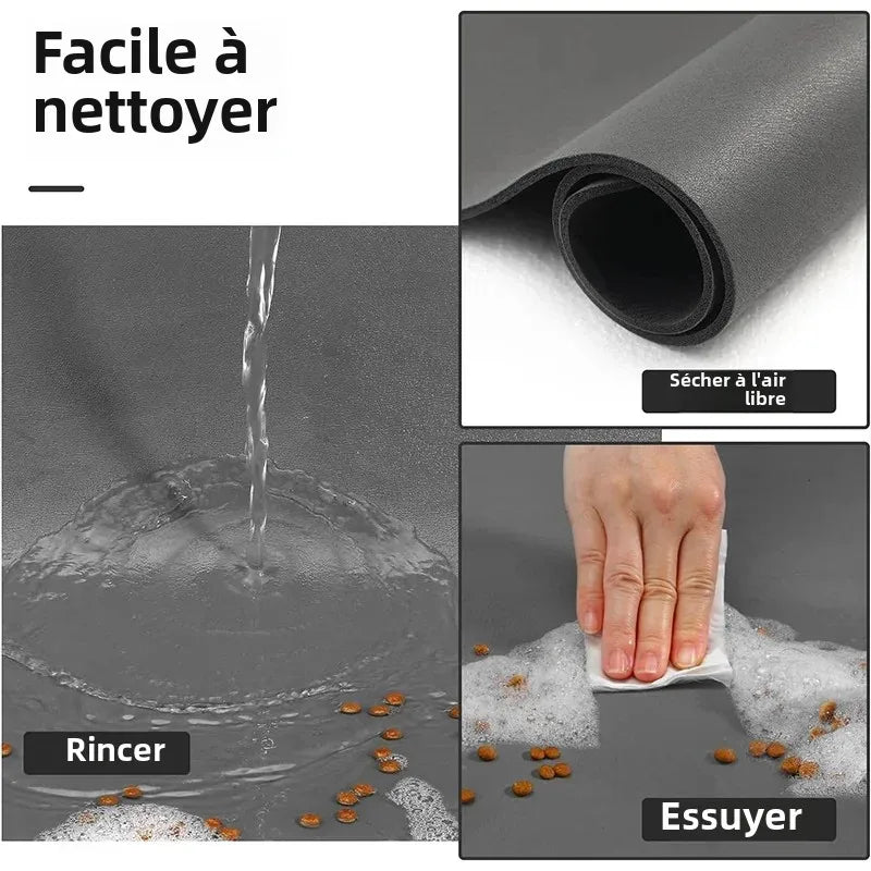 Tapis d'alimentation absorbant pour chat pour la nourriture et l'eau