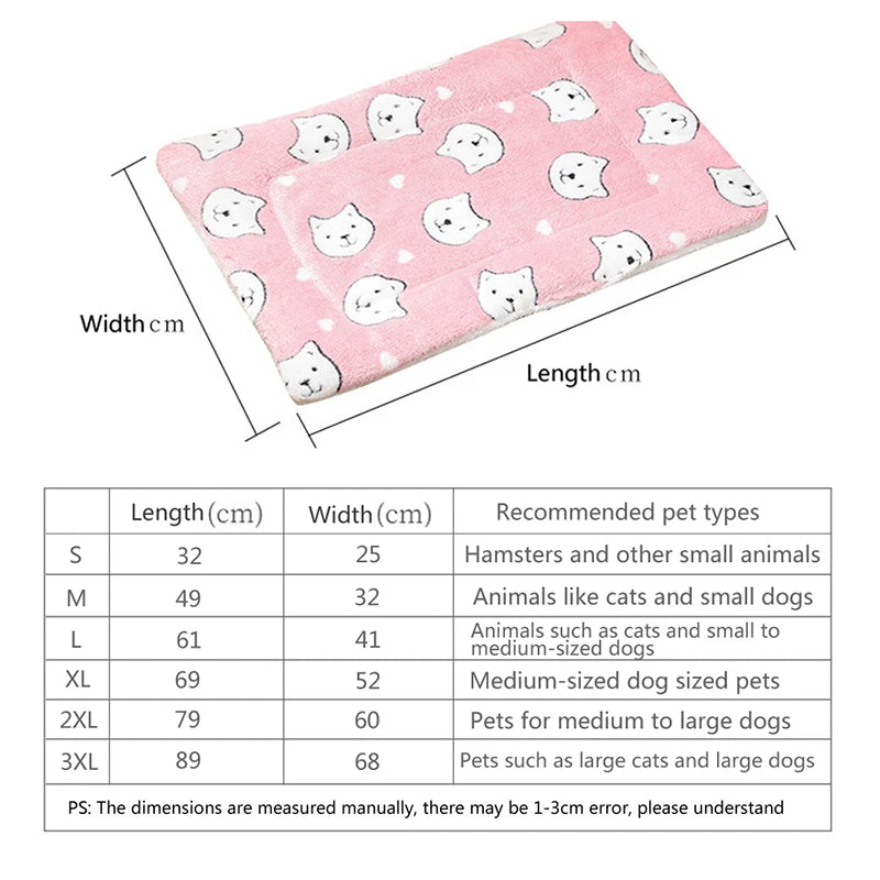 Tapis épais pour chat – Matelas en flanelle respirante, coussin doux et couverture chaude d’hiver