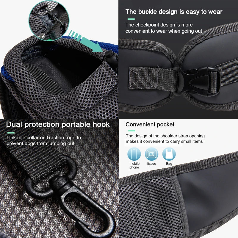 Sac de Transport Bandoulière pour Chien – Sac Épaule Respirant et Portable – Confort et Sécurité - Idéal pour Voyages et Sorties Quotidiennes