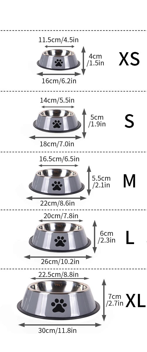 Gamelle en acier inoxydable pour chat – Antichute, durable et disponible en plusieurs tailles