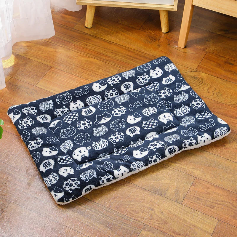 Tapis de couchage en flanelle pour chiens – Lit, matelas et coussin relaxant pour petits chiens