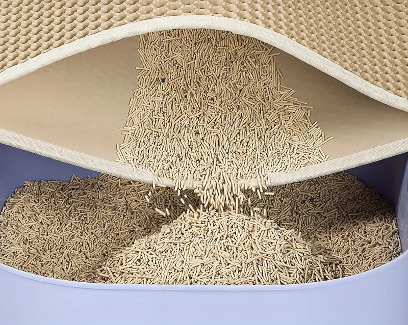 Tapis de litière pour chat grande taille – Double couche en nid d’abeille, imperméable et facile à nettoyer