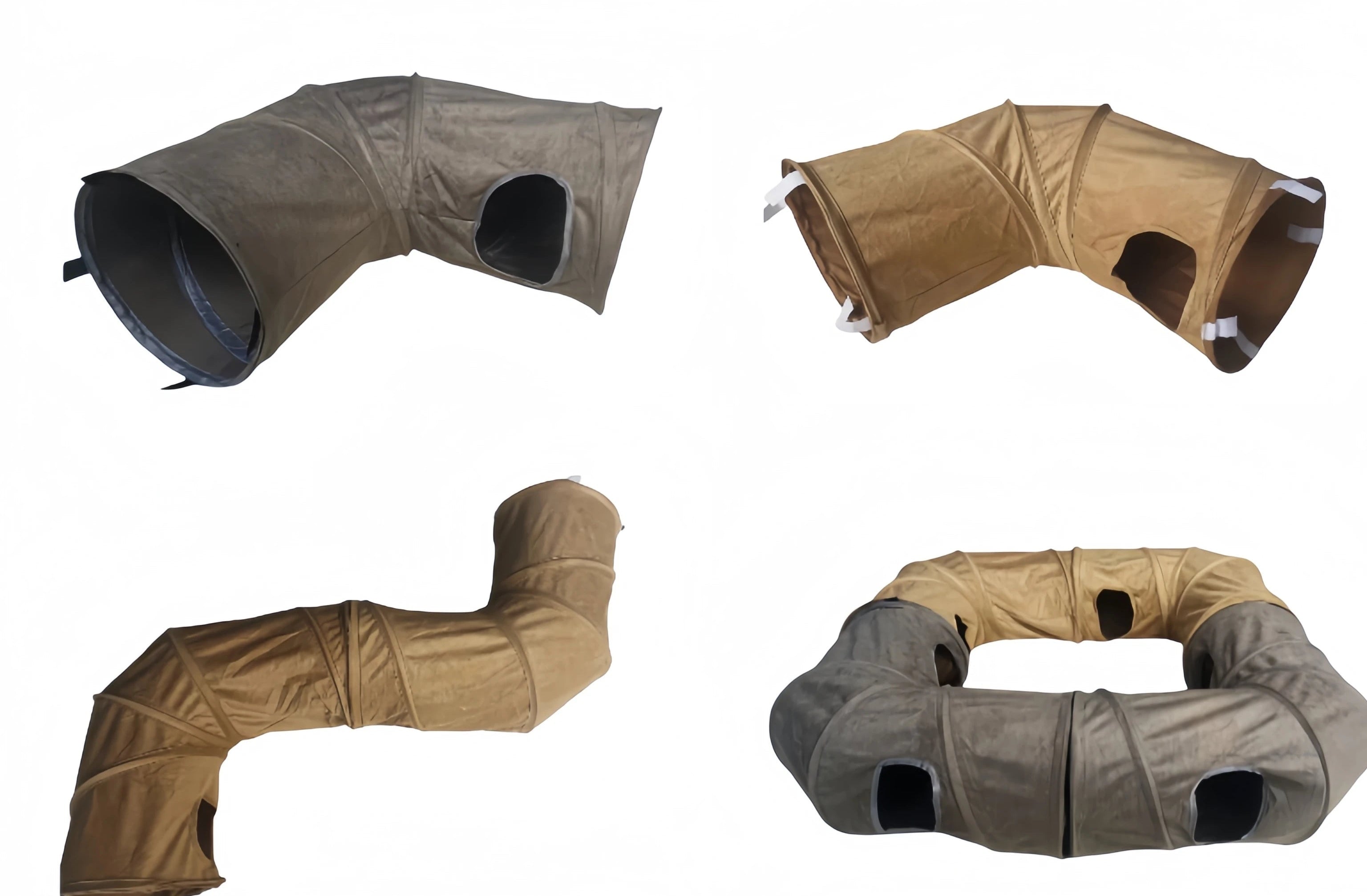 Tunnel d’hiver pliable pour chat – Jouet interactif de chasse et cachette en daim