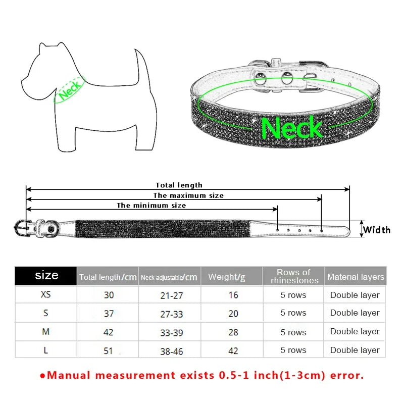 Collier pour chat – Strass et paillettes, boucle en alliage de zinc, petits et moyens chiens (Copie)
