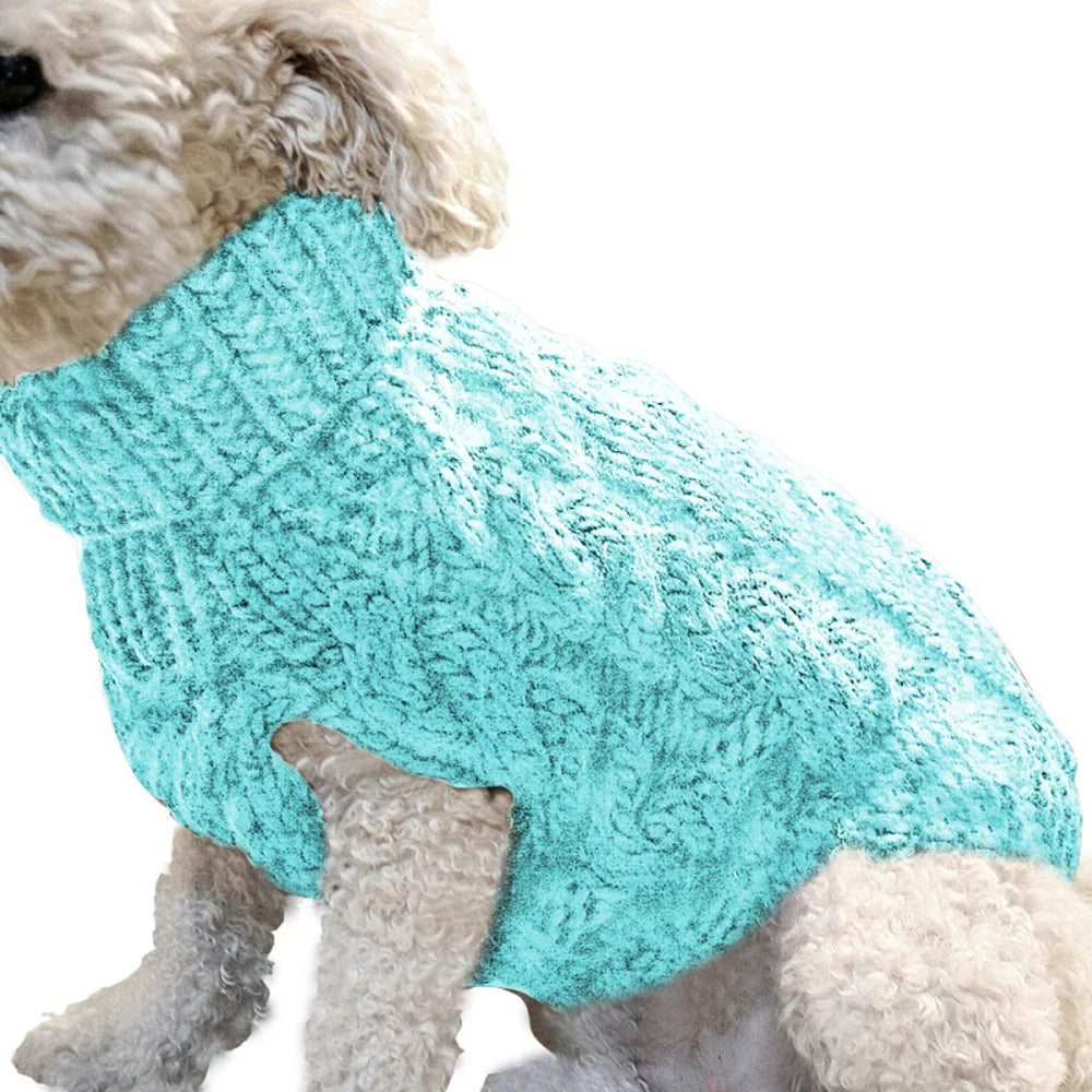 Pull Tricoté pour Petit Chien – Vêtement Mode Automne/Hiver pour Petits Animaux – Pull Chaud et Confortable à Motif Torsadé