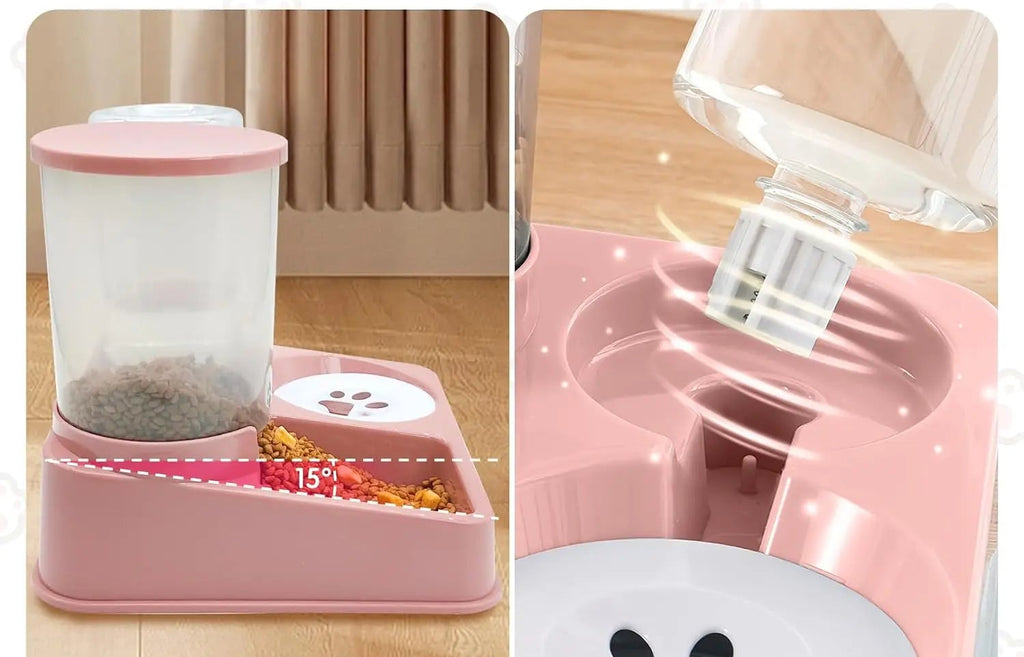 Distributeur automatique d'eau et de nourriture 2 en 1 pour chat