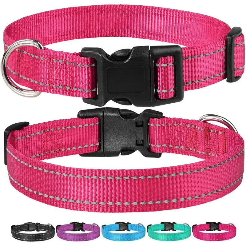 Collier réfléchissant pour chien avec sangle de sécurité réglable
