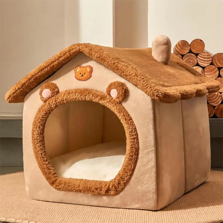 Maison pliable pour chat – Niche douce et lavable, canapé confortable pour petits et moyens chats