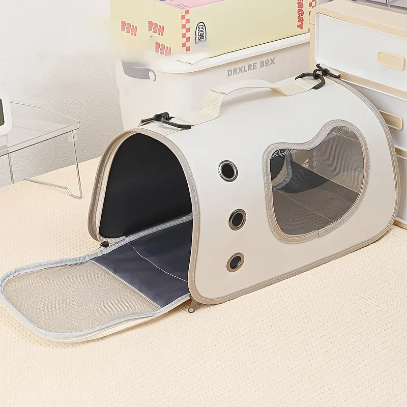 Sac de Transport Portable pour Chat  – Sac Pliable Respirant à Bandoulière – Idéal pour Voyages et Sorties en Extérieur
