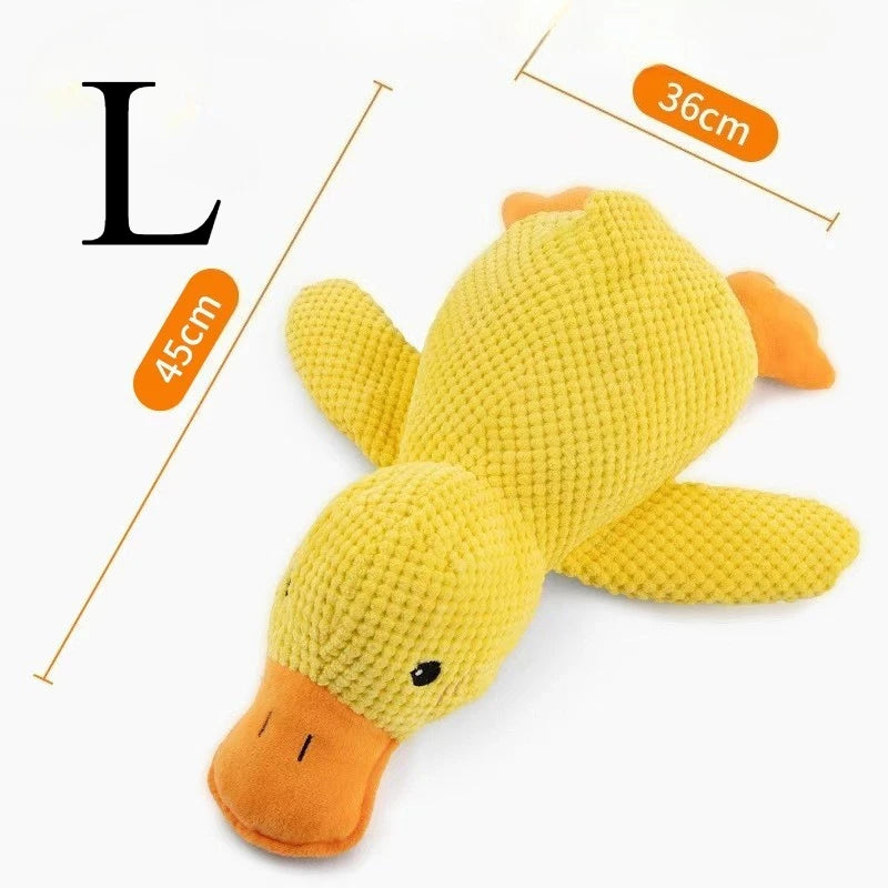 Jouet sonore en peluche en forme de canard endormi pour petits et grands chiens - résistant aux morsures et aux grincements des dents