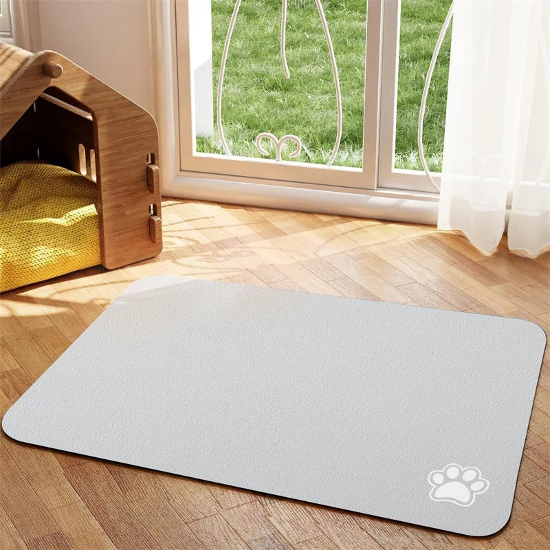 Tapis d'alimentation absorbant pour chat pour la nourriture et l'eau