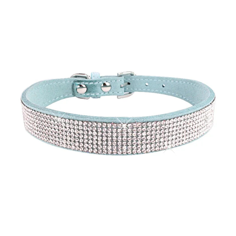 Collier pour chien et chat – Strass et paillettes, boucle en alliage de zinc, petits et moyens chiens