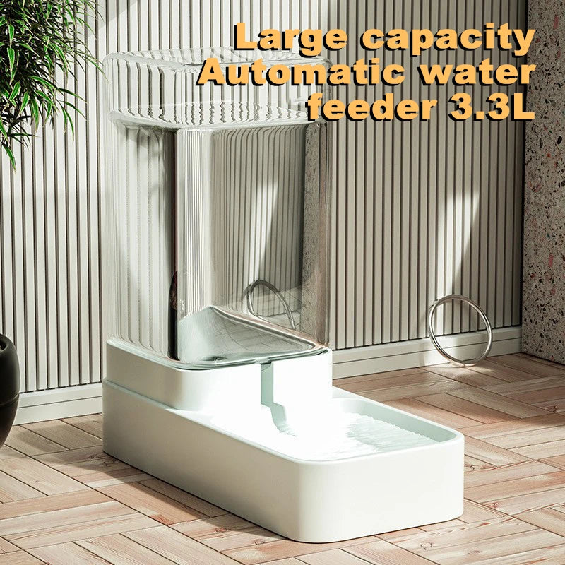 Distributeur automatique de nourriture et d'eau pour chats avec récipient de stockage par gravité