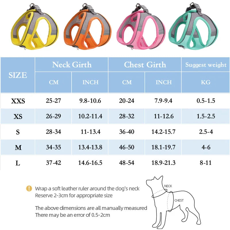 Harnais réglable pour petits chiens et chiots