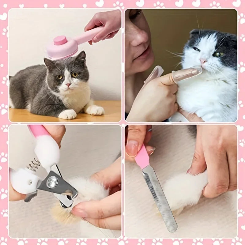 Kit de Beauté 8 en 1 pour Chat – Toilettage Complet et Soin du Pelage